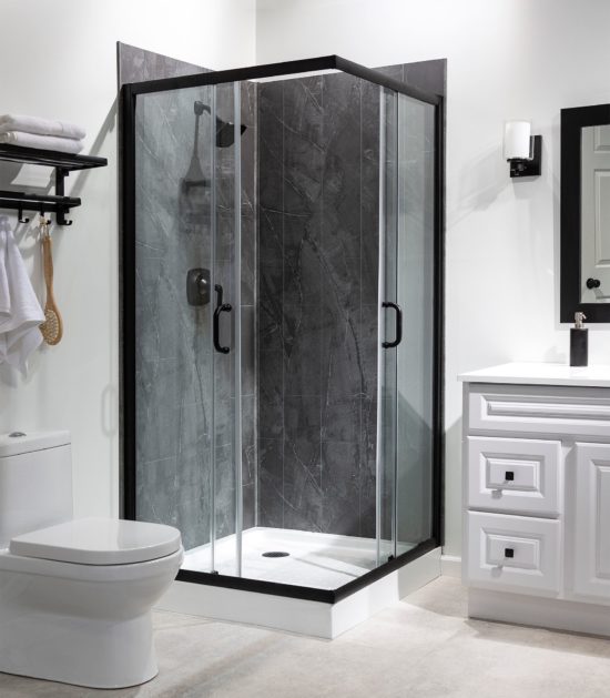 Cracked Slate Shower Wall Kit 36x60x78 | Gramercy Kitchen and Bath