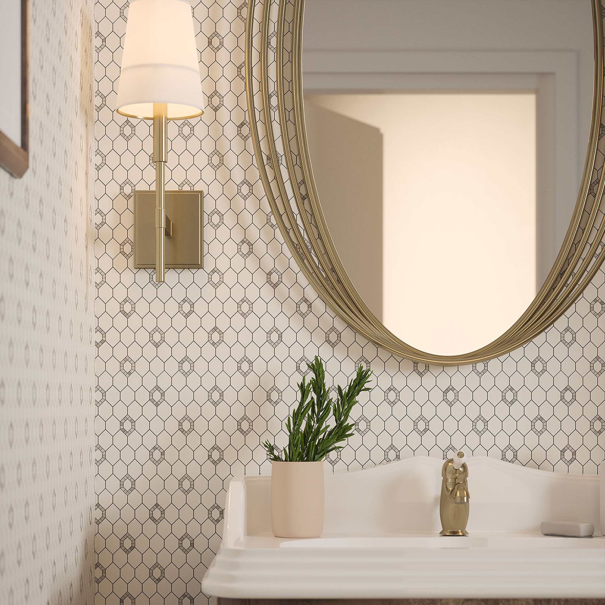Daffodil Grey Mosaic | Gramercy Kitchen and Bath