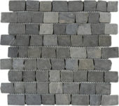 Dark Grey Cubic Brick Marble Interlocking Mosaic | Gramercy Kitchen and Bath