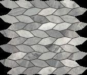 Elongated Hexagon Ice Grey "Leaves" Mosaic | Gramercy Kitchen and Bath