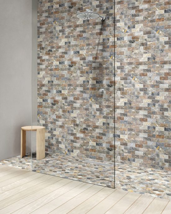 Elongated Hexagon Royal Vein "Leaves" Mosaic | Gramercy Kitchen and Bath