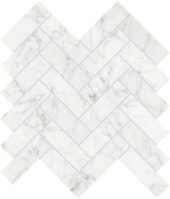 Eterna Bianco 1.25x4 Polished Herringbone Mosaic | Gramercy Kitchen and Bath