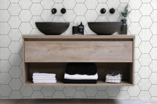 Form 5.5X6.3” White Decor Hexagon | Gramercy Kitchen and Bath