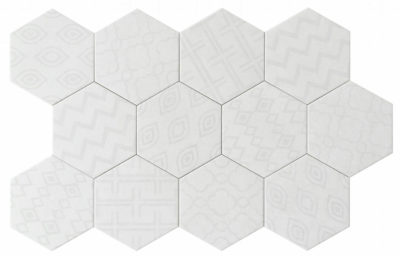 Form 5.5X6.3” White Decor Hexagon