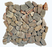Fossil Wood Mini Opus Mix Beige Interlocking Mosaic | Gramercy Kitchen and Bath