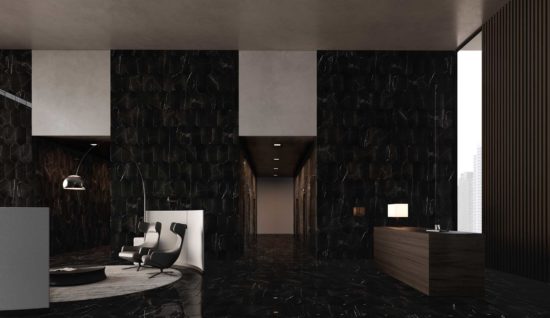 Galaxia Nero 2x6 Picket Mosaic | Gramercy Kitchen and Bath