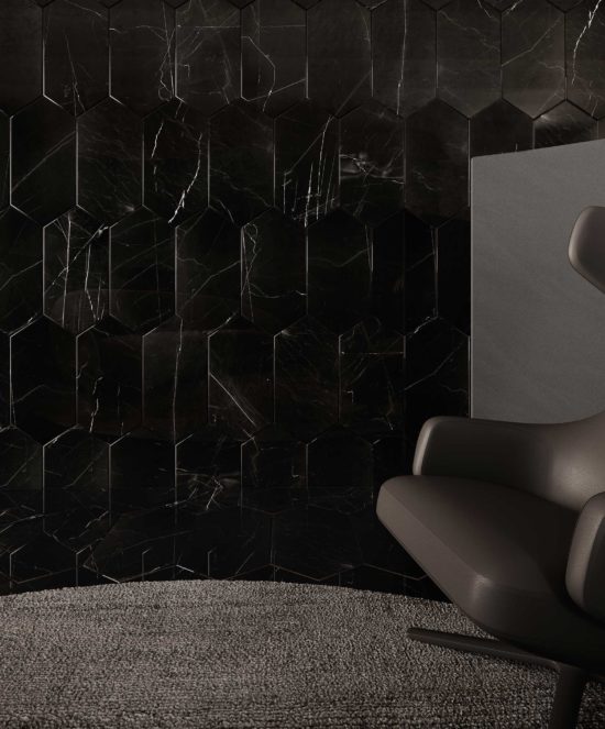 Galaxia Nero 2x6 Picket Mosaic | Gramercy Kitchen and Bath