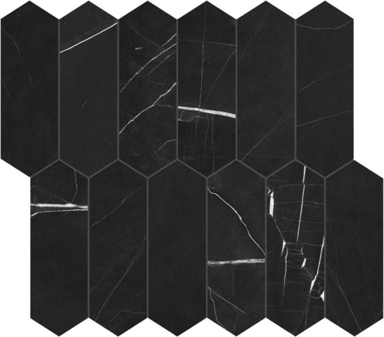 Galaxia Nero 2x6 Picket Mosaic
