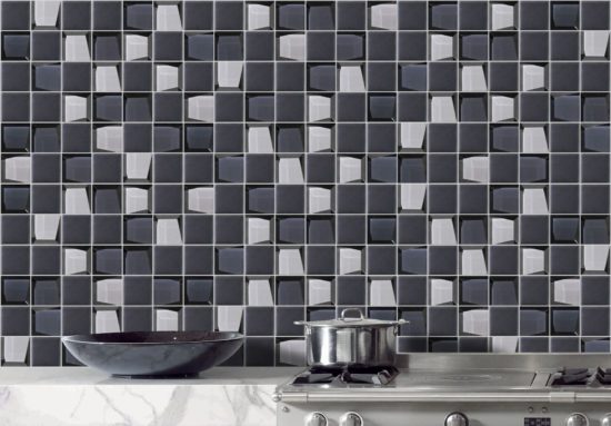 Glass 2"x2" Grey Mix Mosaic | Gramercy Kitchen and Bath