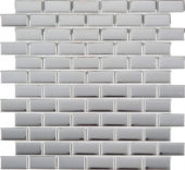Glass Brick Chrome 1"X2" Mosaic | Gramercy Kitchen and Bath