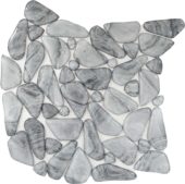 Glass Pebble Light Grey Marble Pattern Mix Mosaic 11.4"11.4" | Gramercy Kitchen and Bath