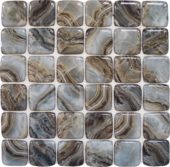 Glass Square Grey Beige Mix Marble Pattern Mix Mosaic | Gramercy Kitchen and Bath