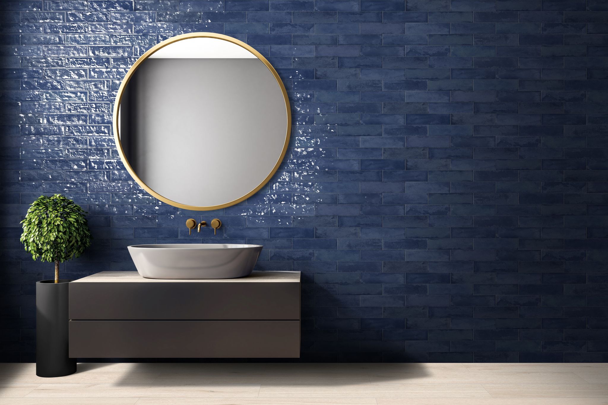 Grand Cayman 3x12" West Bay Blue 2 | Gramercy Kitchen and Bath