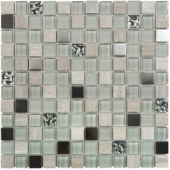 Grey Mix Marble Glass Metal 7/8"X7/8" Mosaic | Gramercy Kitchen and Bath