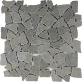 Grey Reconstituted Mini Opus Stone Interlocking Mosaic Sheet | Gramercy Kitchen and Bath
