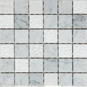 Grey/White Marble Sand Blasted Honed Mix Finish 2"x2" | Gramercy Kitchen and Bath