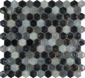 Hexagon Mix Grey Glass Interlocking Mosaic | Gramercy Kitchen and Bath