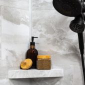 Iced Pewter Shower Shelf 14.56x7.12x2 | Gramercy Kitchen and Bath