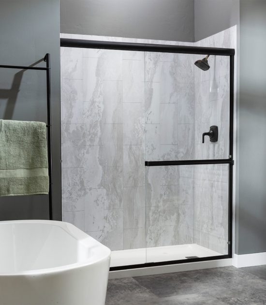 Iced Pewter Shower Wall Kit 30x60x78 | Gramercy Kitchen and Bath