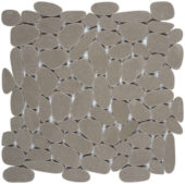 Light Grey Sliced Reconstituted Pebble Interlocking Mosaic | Gramercy Kitchen and Bath