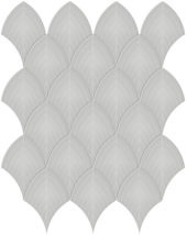 Loft Grey Glossy Scallop Mosaic | Gramercy Kitchen and Bath