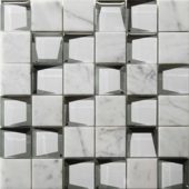 Marble & Glass 2"x2" White Mix Mosaic | Gramercy Kitchen and Bath