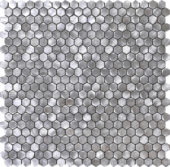 Medium Hexagon Silver Aluminum Mosaic | Gramercy Kitchen and Bath