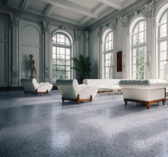 Mini Opus Matte White Grey Marble Stone Interlocking | Gramercy Kitchen and Bath