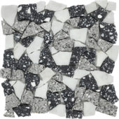 Mini Opus Terrazzo Marble White Grey Black Mix Mosaic | Gramercy Kitchen and Bath