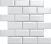Mini Subway White Glazed Porcelain Interlocking Mosaic 2"X4" | Gramercy Kitchen and Bath