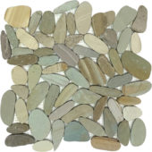 Mix Golden Sliced Matte Pebble Interlocking Mosaic | Gramercy Kitchen and Bath
