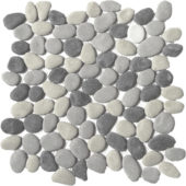 Mix Grey Reconstituted Pebble Interlocking Mosaic | Gramercy Kitchen and Bath