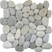 Mix Grey/Beige Rectified Matte Pebble Interlocking Mosaic | Gramercy Kitchen and Bath