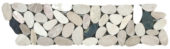 Mix Grey/Beige/Black Rectified Matte Pebble Interlocking Border | Gramercy Kitchen and Bath