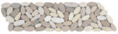 Mix White/Beige Sliced Matte Pebble Interlocking Border | Gramercy Kitchen and Bath
