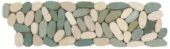 Mix White/Green Sliced Matte Pebble Interlocking Border | Gramercy Kitchen and Bath