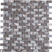 Mother Of Pearl Glass Marble Taupe Grey Mix Brick Mosaic | Gramercy Kitchen and Bath