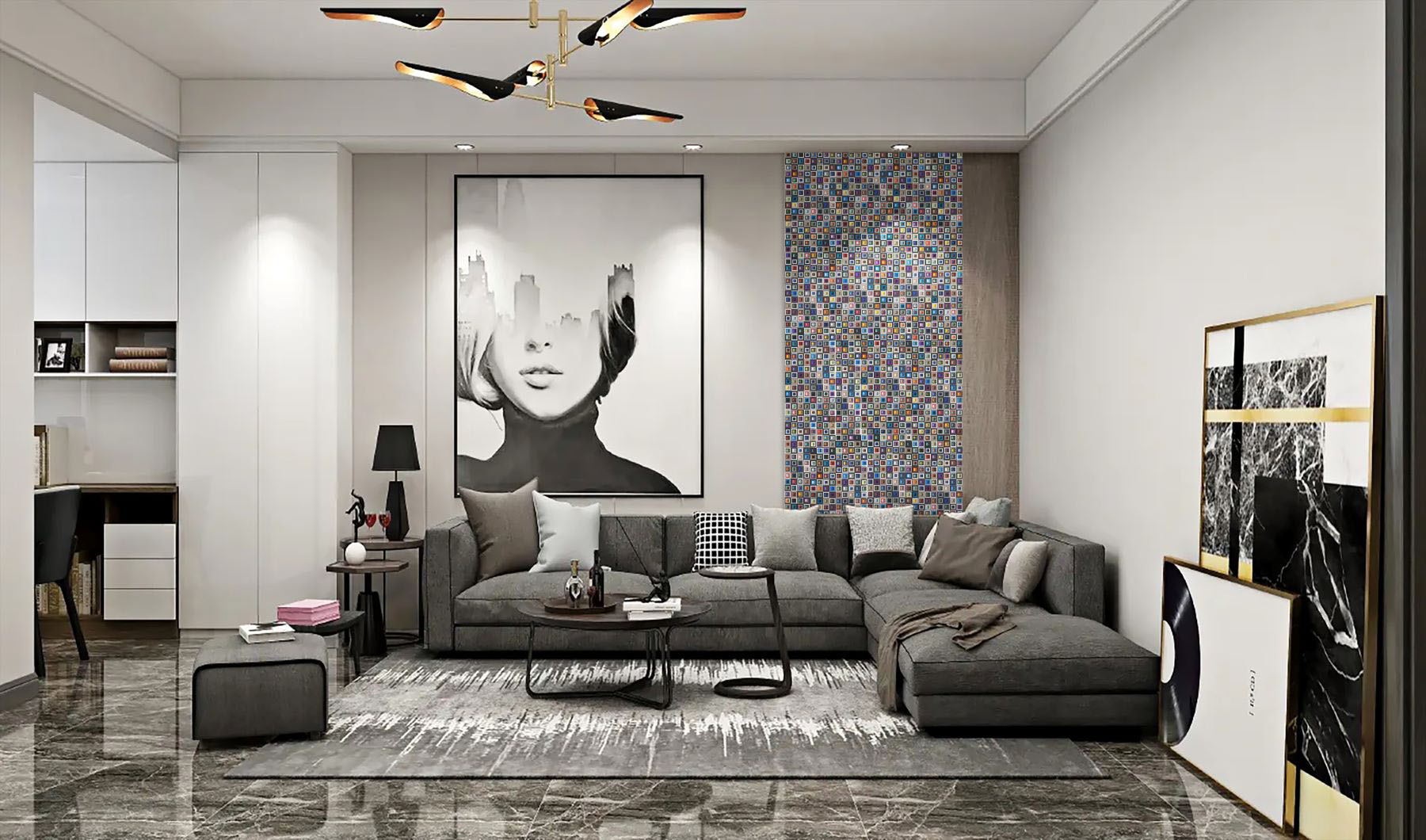 Multicolor Square Mix Glass Resin Mosaic | Gramercy Kitchen and Bath