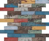 Multicolor Wood 1.1"x4" Glazed Ceramic Mosaic | Gramercy Kitchen and Bath