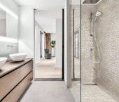 Onyx Light Beige Pebble Mosaic 12"x12" | Gramercy Kitchen and Bath