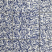 Palmtree Glazed Ceramic 3"X3" Cobalt Blue & White Mosaic | Gramercy Kitchen and Bath