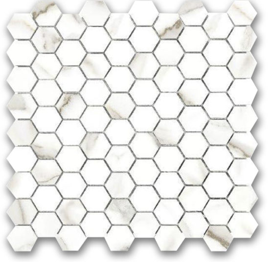 Polished 1" Adoration Hex Mosaic | Gramercy Kitchen and Bath