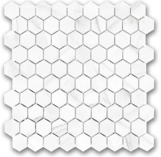 Polished 1" Infatuation Hex Mosaic | Gramercy Kitchen and Bath