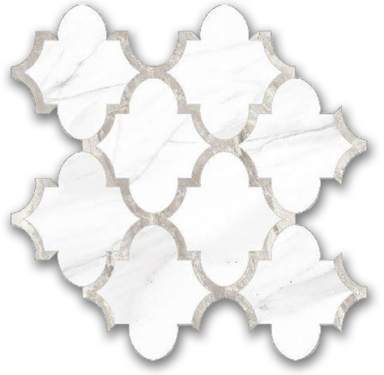 Polished Infatuation Arabesque Mosaic | Gramercy Kitchen and Bath