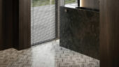 Roma Argento Honed Picco Mosaic | Gramercy Kitchen and Bath