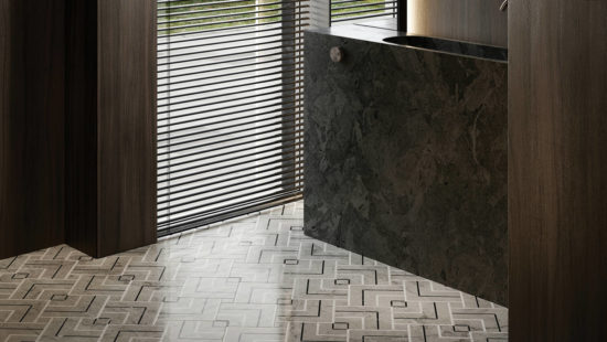 Roma Argento Honed Picco Mosaic | Gramercy Kitchen and Bath
