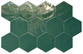 Ronda 5.5X6.3” Green Hexagon | Gramercy Kitchen and Bath