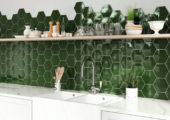 Ronda 5.5X6.3” Green Hexagon | Gramercy Kitchen and Bath