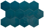 Ronda 5.5X6.3” Navy Blue Hexagon | Gramercy Kitchen and Bath