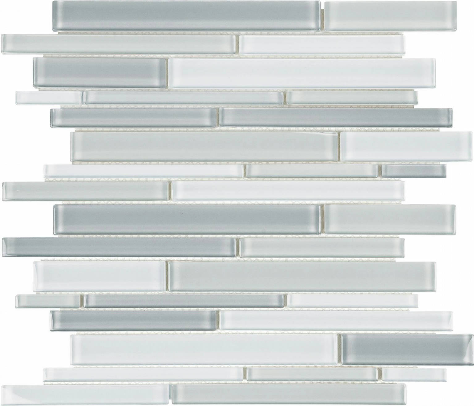 Shades Of Grey Blend Random Strip Mosaic | Gramercy Kitchen and Bath